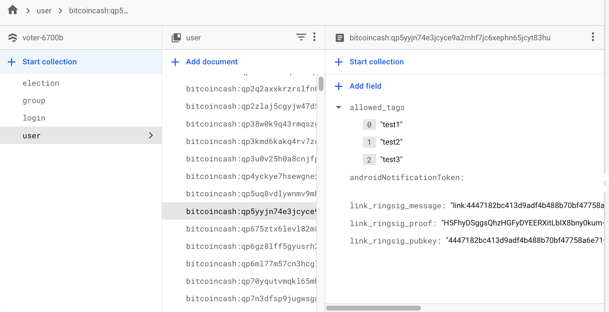 Tags in database